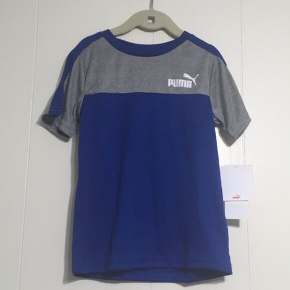 PUMA CLASSIC LOGO COLOR BLOCK BOYS ATHLETIC T-SHIRT - Picture 2 of 3